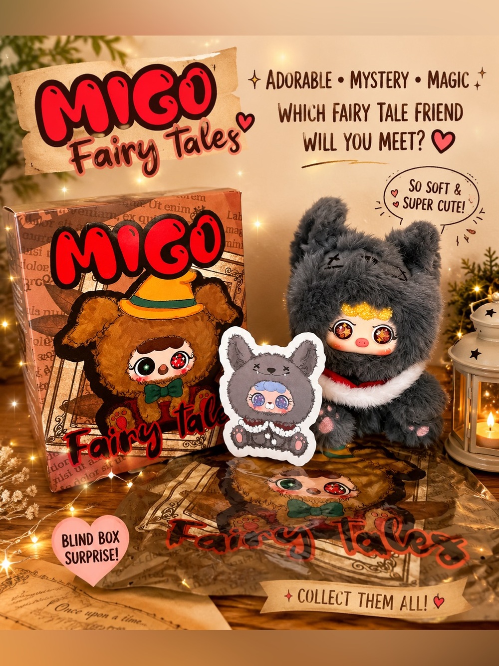 MIGO Fairy Tales Maternal Grandmother Wolf Plush Blind Box | Confirmed Figure |